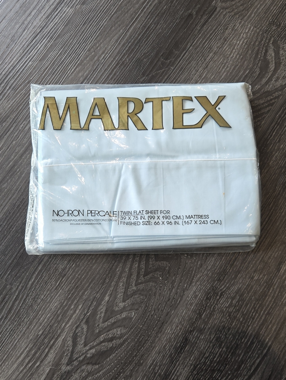 Vintage Martex No-Iron Percale Twin Flat Sheet NEW OLD STOCK NEVER OPENED